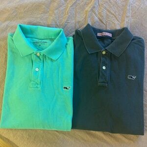 2 Vineyard Vines short sleeve polos, great condition, M, Teal and Navy